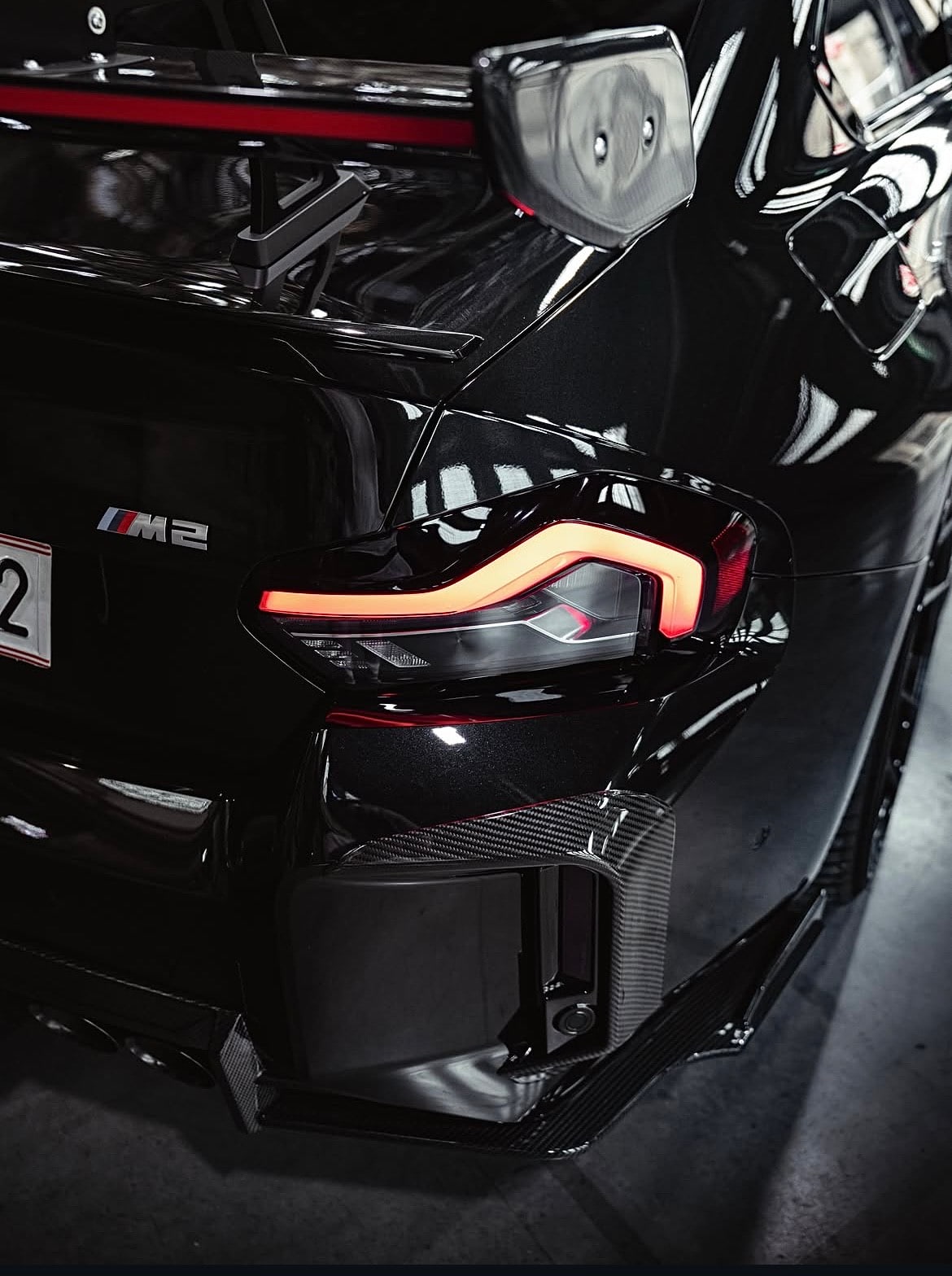 BMW M2 rear detail with carbon diffuser by CSL Carbon